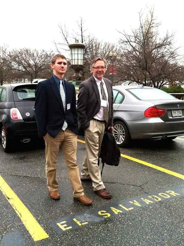 Professor Schlewitz and I representing El Salvador at the Model Organization of American States conference in Washington, D.C. in March 2014